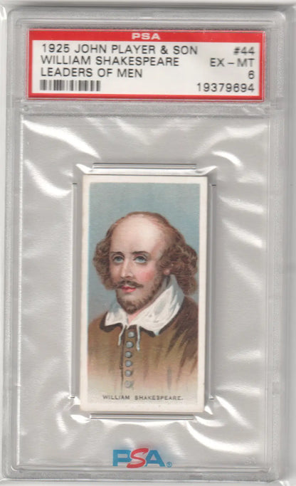 Graded vintage William Shakespeare trading card from Columbia Hobby by John Player