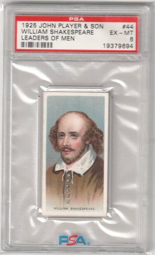 Graded vintage William Shakespeare trading card from Columbia Hobby by John Player
