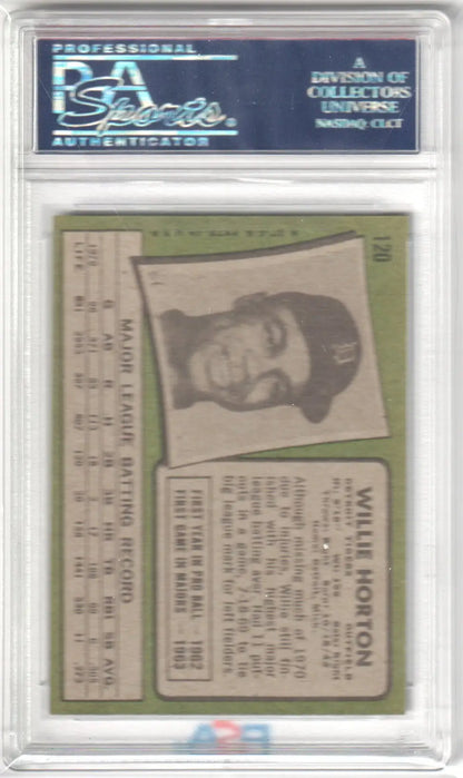 Graded Willie Horton baseball card from 1971 Topps collection at Columbia Hobby