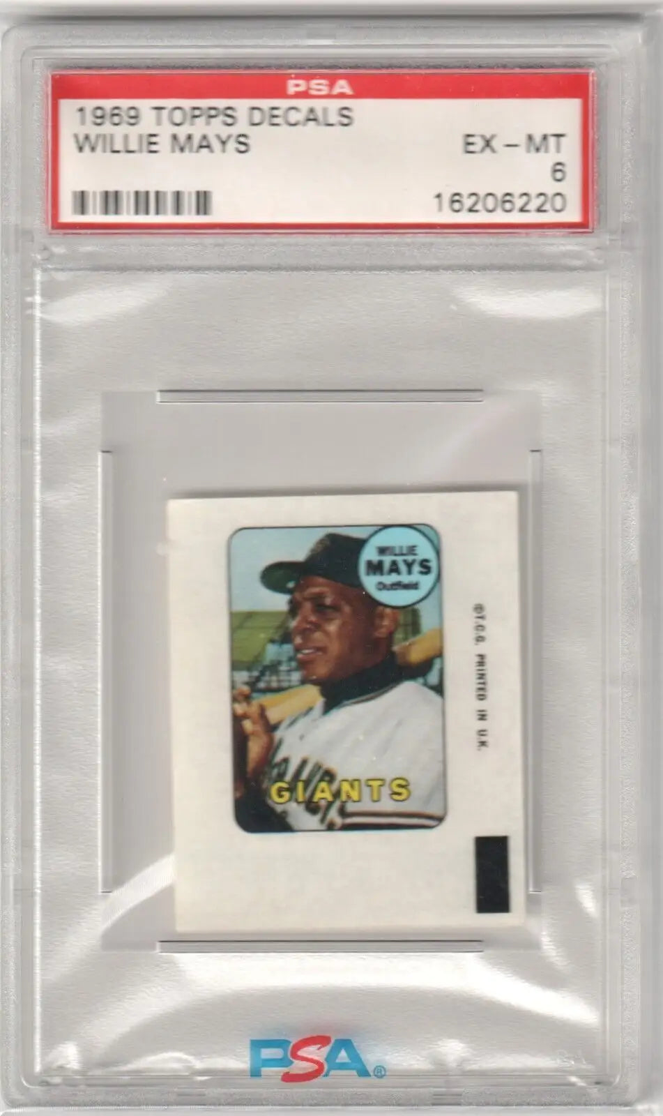 Graded Willie Mays Topps decals decal in GIANTS collectible from Columbia Hobby eBay