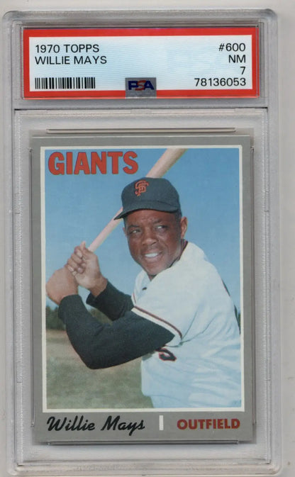 Willie Mays 1970 Topps baseball card PSA 7 Near Mint grade product image