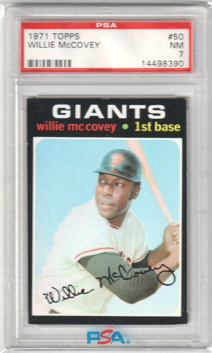 Graded Willie McCovey 1971 Topps baseball card from Columbia Hobby in the Pacific Northwest