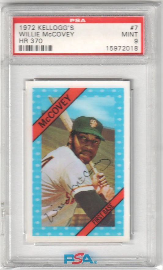 Graded Willie McCovey baseball card from Columbia Hobby, one of the largest cards ever