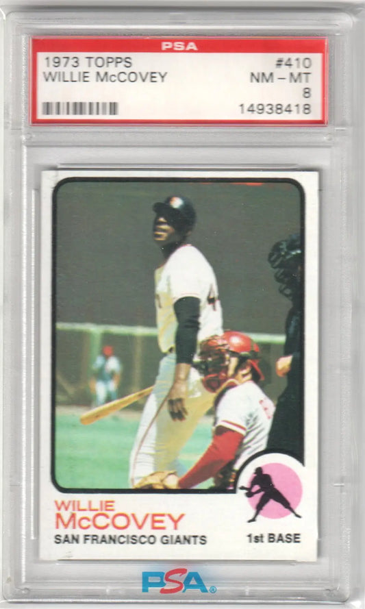 Graded Willie McCovey 1973 Topps baseball card PSA 8 NM-MT from Columbia Hobby