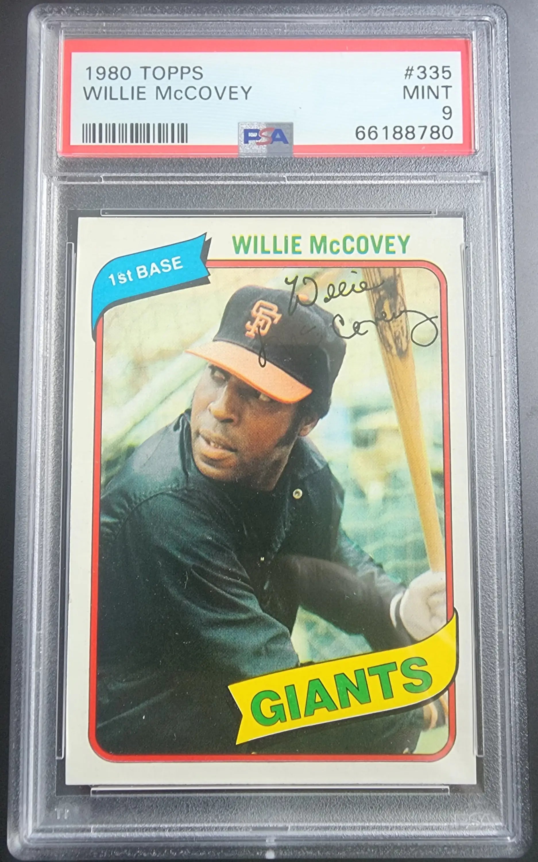 Willie McCovey 1980 Topps baseball card graded PSA 9 Mint for collectors