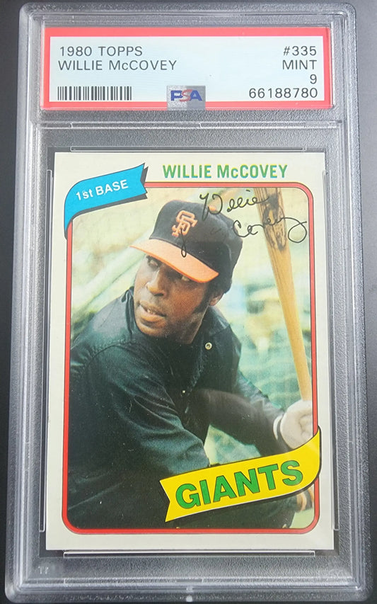 Willie McCovey 1980 Topps baseball card graded PSA 9 Mint for collectors