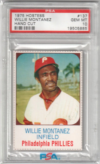 Graded Willie Montanez baseball card hand cut from Columbia Hobby PSA 10 GEM MINT