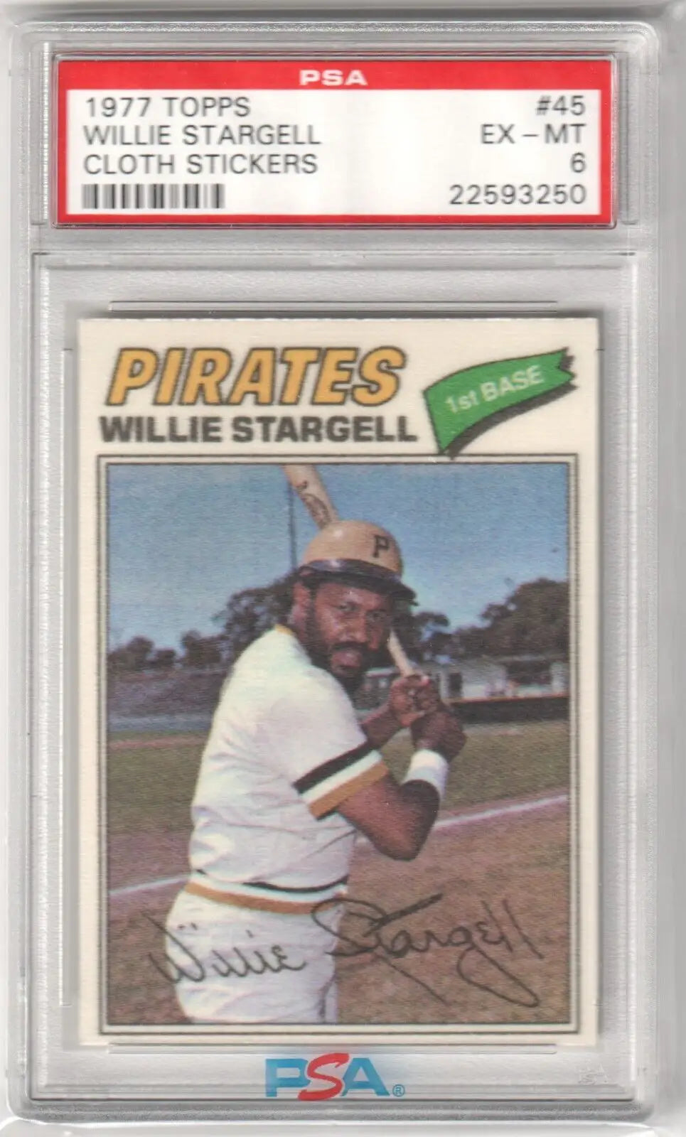 Graded Willie Stargell baseball card 1977 Topps Pirates from Columbia Hobby