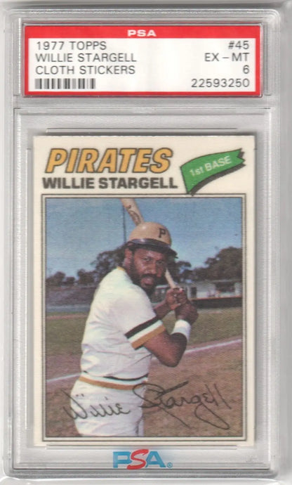 Graded Willie Stargell baseball card from 1977 Topps PSA 6 Pirates Columbia Hobby