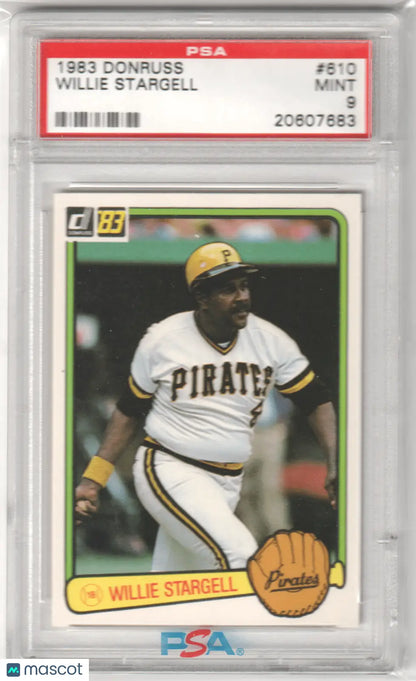 Willie Stargell 1983 Donruss baseball card PSA 9 Mint Columbia Hobby Pirates