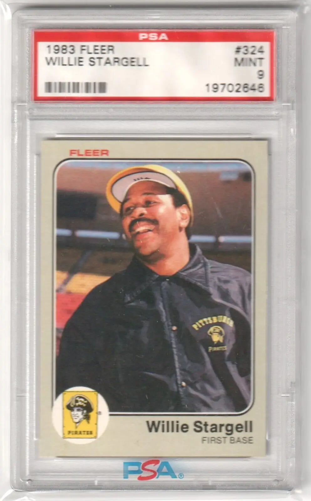 Graded Willie Stargell 1983 Fleer baseball card in PSA 9 Mint from Columbia Hobby