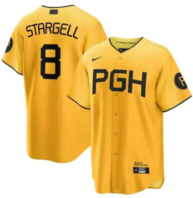 Yellow baseball jersey worn by Willie Stargell Pittsburgh Pirates Nike 2023 City Connect