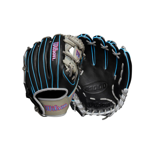 Black and gray grain leather Wilson Fall 2024 A1000® DP15 infield baseball glove