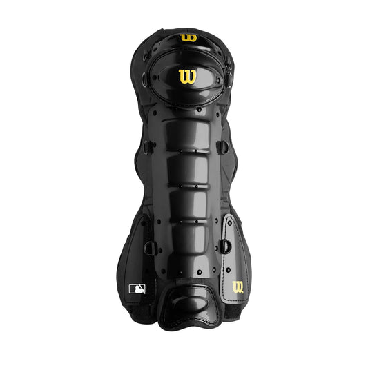 Black baseball shin guard from WILSON Pro Gold 2 Leg Guards for baseball protection