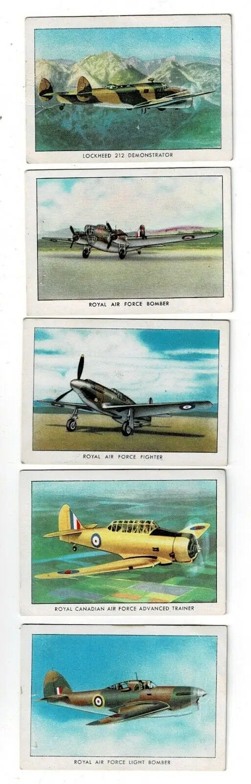Vintage airplane trading cards from Wings Cigarettes Lot featuring T87C Modern American series