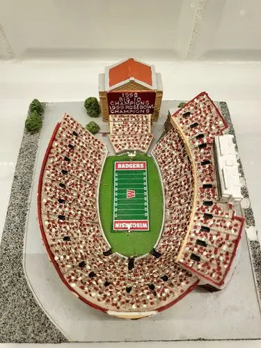 Miniature Wisconsin Badger Stadium replica featuring detailed model of Badger Stadium for collectors