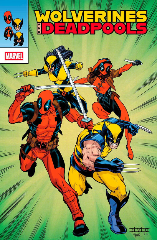 Comic book cover of Wolverines & Deadpools #1 Andrea Di Vito Vito Retrovision Variant