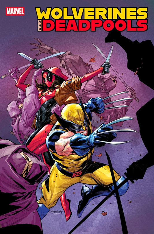 Comic book cover featuring Wolverine and Deadpool in action from Wolverines & Deadpools #2 Stephen Segovia Variant with Shadow King