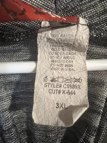 Clothing tag with care instructions and sizing info on Women’s 3XL Topia Gray Dress