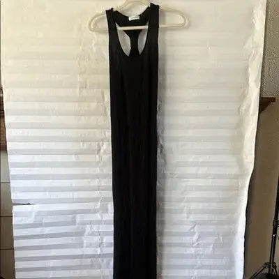 Calvin Klein black sleeveless floor length maxi dress with racerback for women