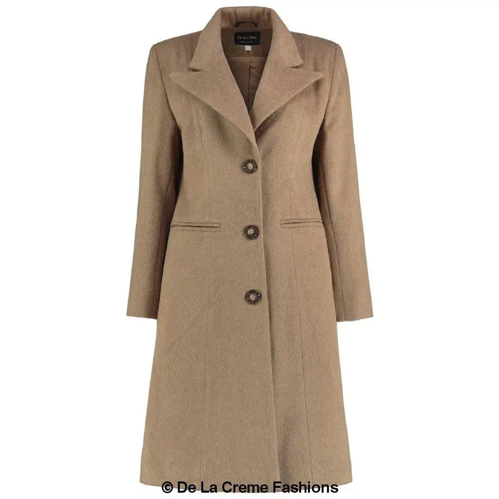 Women’s Mohair Blend Longline Winter Coat featuring longline winter design and tailored fit