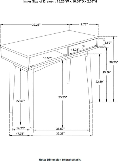 Wood Writing Desk with Drawer Spacious Top and Storage-2