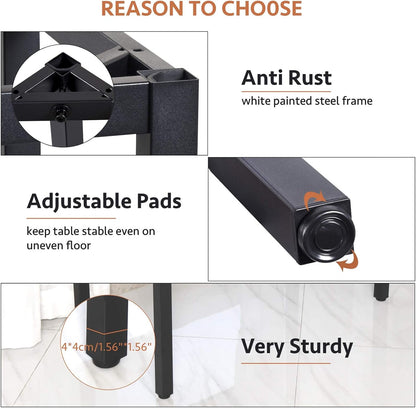 Writing Computer Desk 59 Inch（60"X 30"）Home Office Wooden Writing Study Desk, Large Solid Wood Office Desk, Modern Excutive Desk, Sturdy Laptop Study Table, Walnut - Solid Tabletop Made of MDF-4