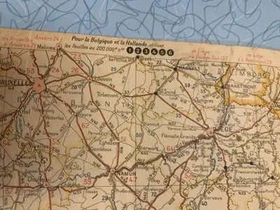 Vintage map of Belgium and Holland from WW2 Carte Michelin in the WW2 Carte collection