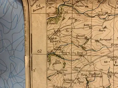 Vintage topographical map from WW2 Carte Michelin Les Grandes Routes France Road Map 1941