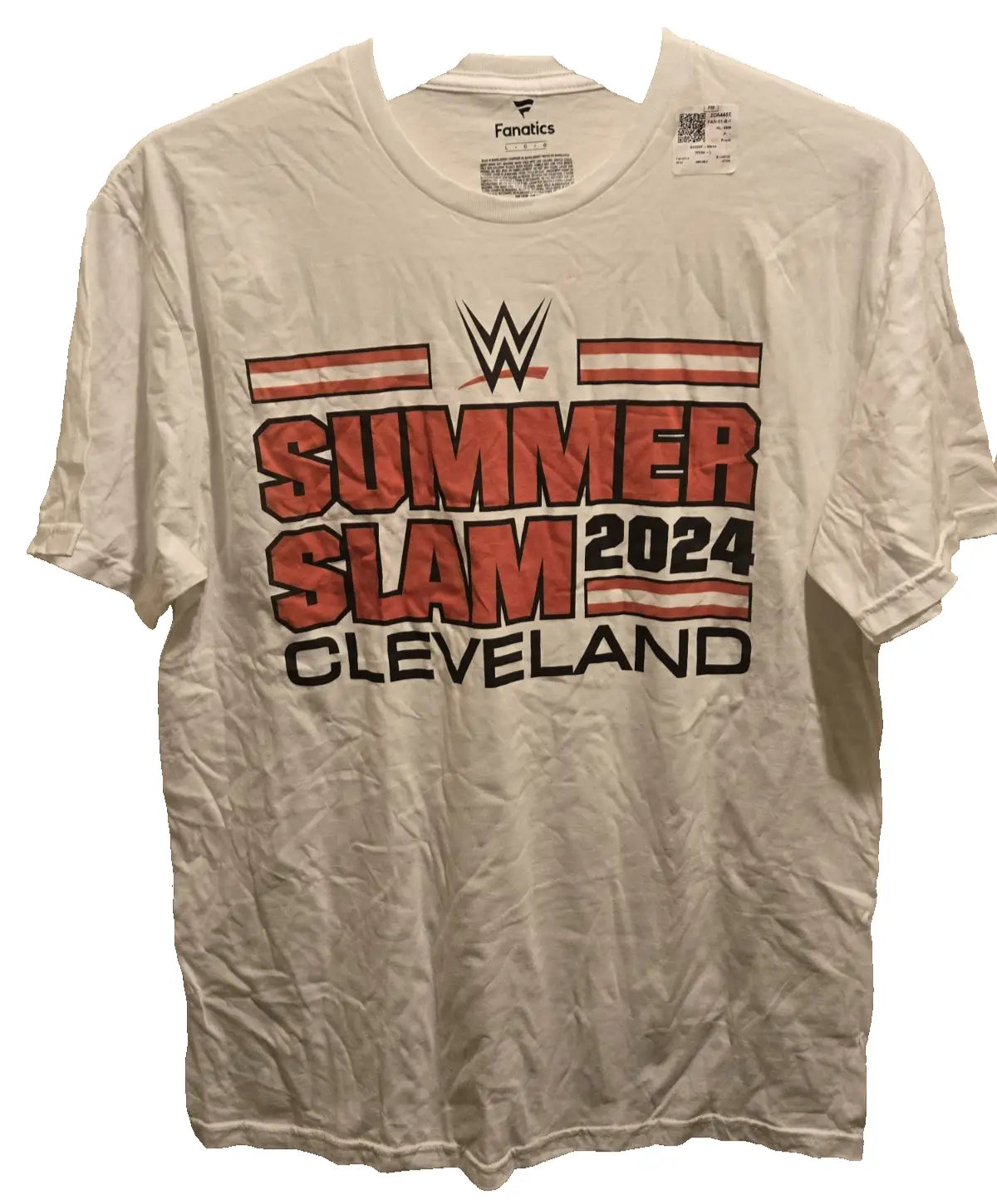 White WWE SummerSlam 2024 Cleveland Fanatics T-Shirt for Men XL