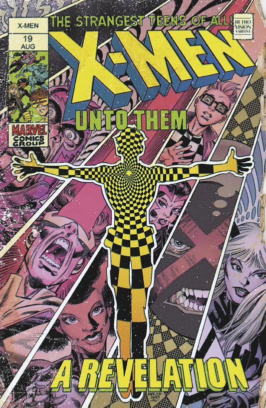 Vintage X-Men #19 Scott Koblish Retrovision Variant comic cover with checkered figure and characters
