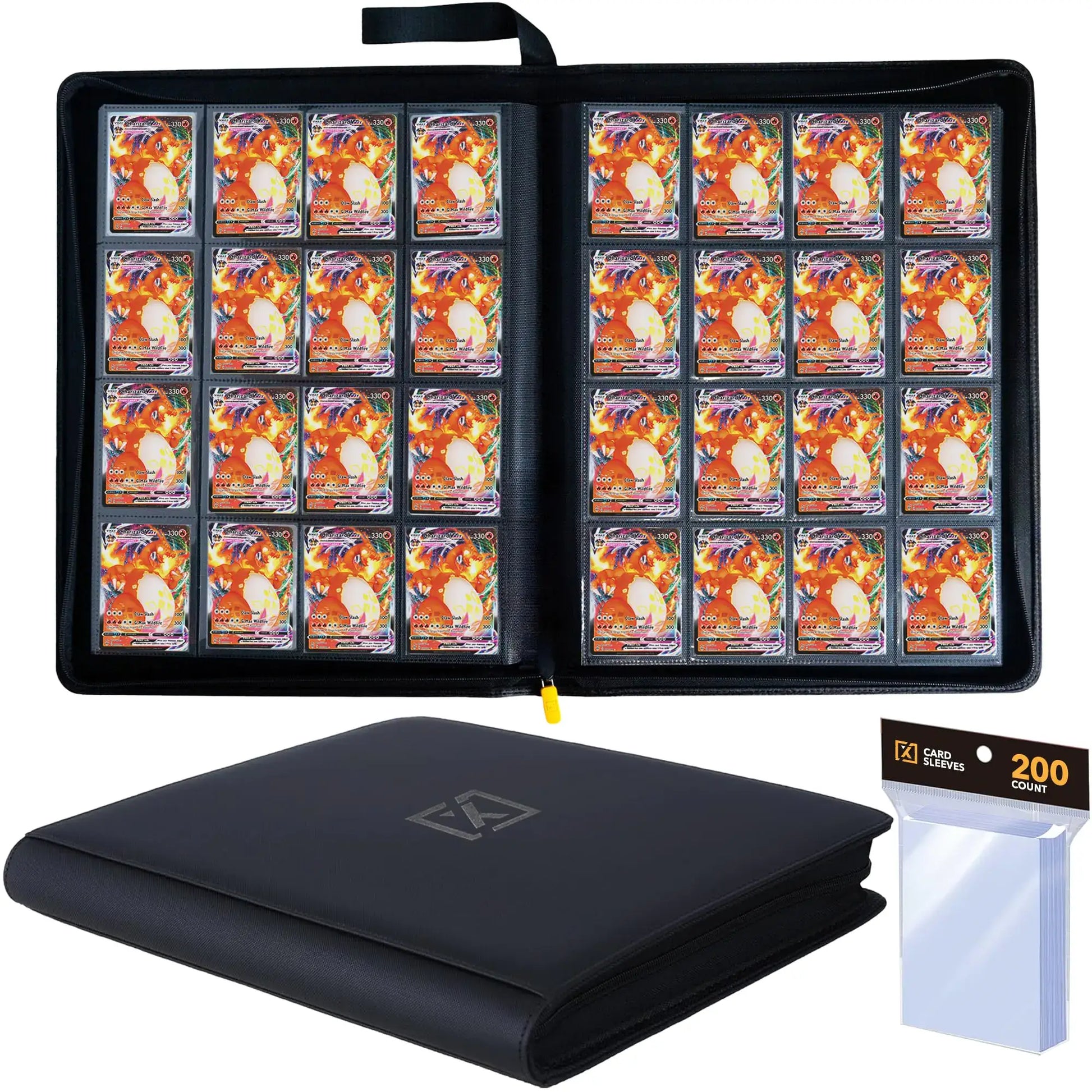 Trading card binder with sleeves for TCG Sports MTG and more, holds 1000 cards