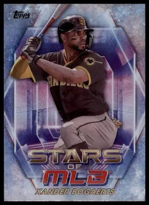 Baseball trading card featuring Xander Bogaerts of the San Diego Padres 2023 Topps Stars