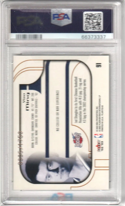 Graded Yao Ming Fleer Flair basketball card from Columbia Hobby in PSA 9 Mint condition