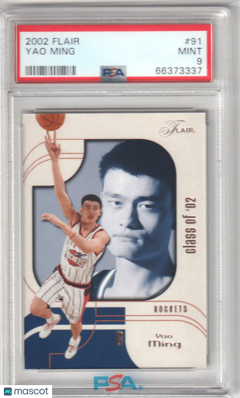 Graded Yao Ming basketball card from Fleer Flair by Columbia Hobby, PSA 9 Mint