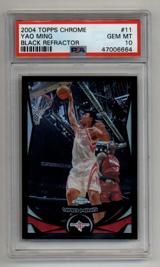 Yao Ming 2004-05 Topps Chrome Black Refractor #11 362/500 PSA 10 Gem Mint - Singles