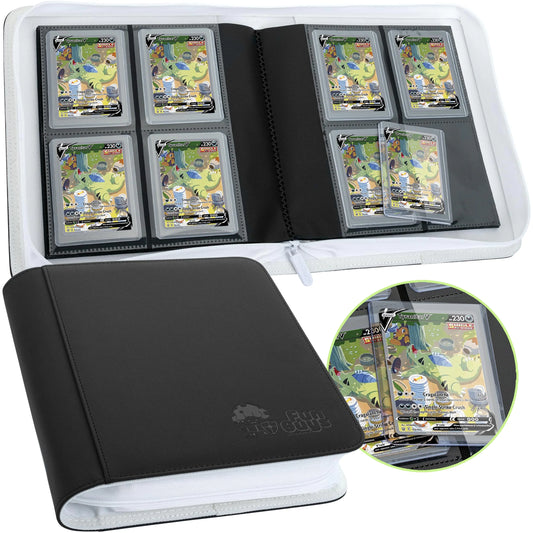 Toploader Binder Trading Card Binder Storage128 4 Pocket Top Loader Pokemon Binder Card Collection Yugioh Cards Binder MTG Card Binder TCG Binder Card Folders for Trading Cards