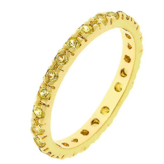 Yellow Cubic Zirconia Eternity Ring - Rings