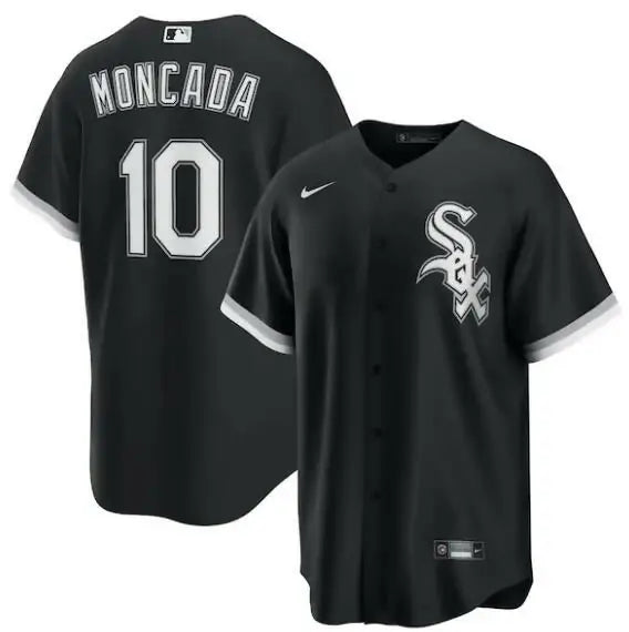 Black and white Yoan Moncada Chicago White Sox Nike Alternate Replica Player Name Jersey