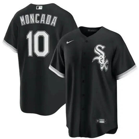 Black and white Yoan Moncada Chicago White Sox Nike Alternate Replica Player Name Jersey