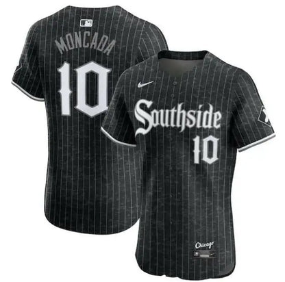 Black and white pinstripe Chicago White Sox Nike City Connect Elite Player Jersey