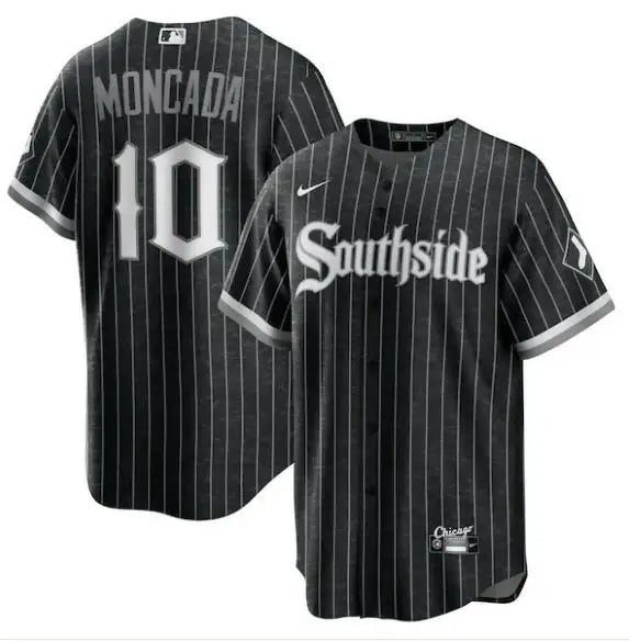 Black and white pinstripe Chicago White Sox Nike City Connect Replica Player Jersey