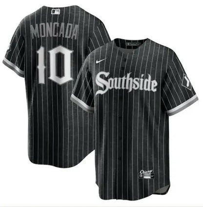 Black and white pinstripe Chicago White Sox Nike City Connect Replica Player Jersey
