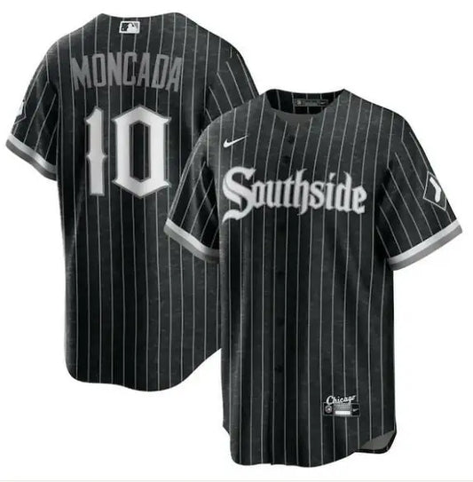 Black and white pinstripe Chicago White Sox Nike City Connect Replica Player Jersey