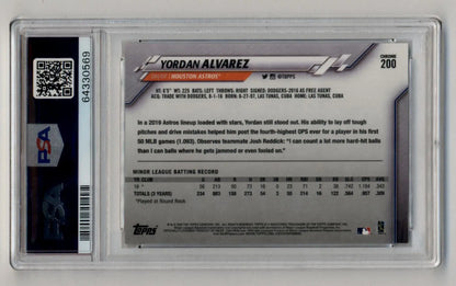 Slabbed Yordan Alvarez 2020 Topps Chrome Negative Refractor PSA 10 Gem Mint card