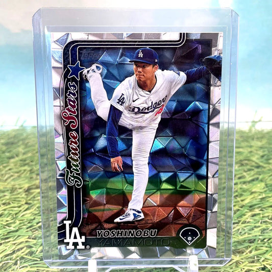 Yoshinobu Yamamoto baseball card showcasing Future Stars Diamante Foil for Dodgers