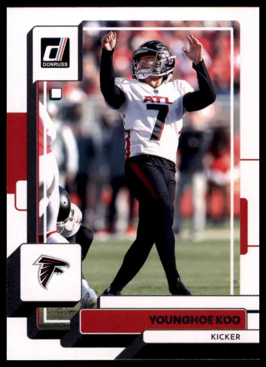 Younghoe Koo football card from 2022 Donruss Atlanta Falcons collection