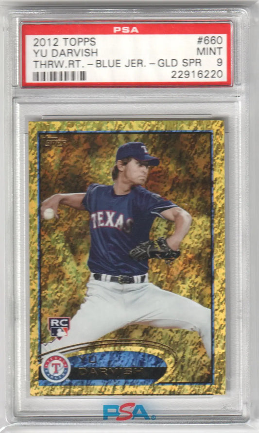 Yu Darvish 2012 Topps Gold Sparkle Rookie RC baseball card from Columbia Hobby