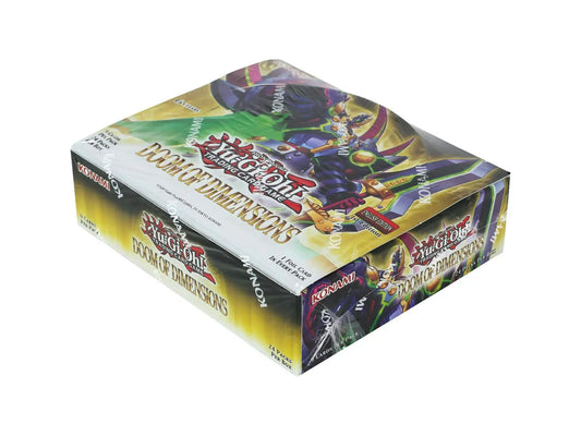 Sealed Yu-Gi-Oh Doom of Dimensions booster box with trading cards in packaging