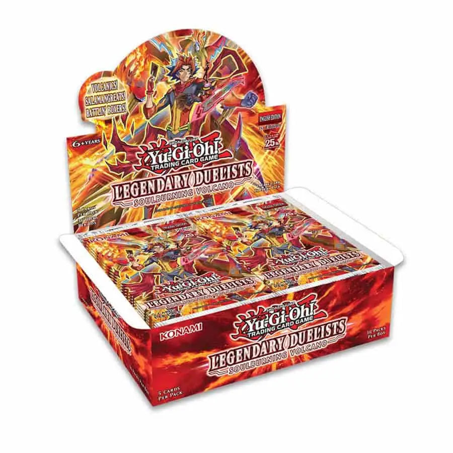 Display box of Yu-Gi-Oh! Legendary Duelists Soulburning Volcano Booster packs